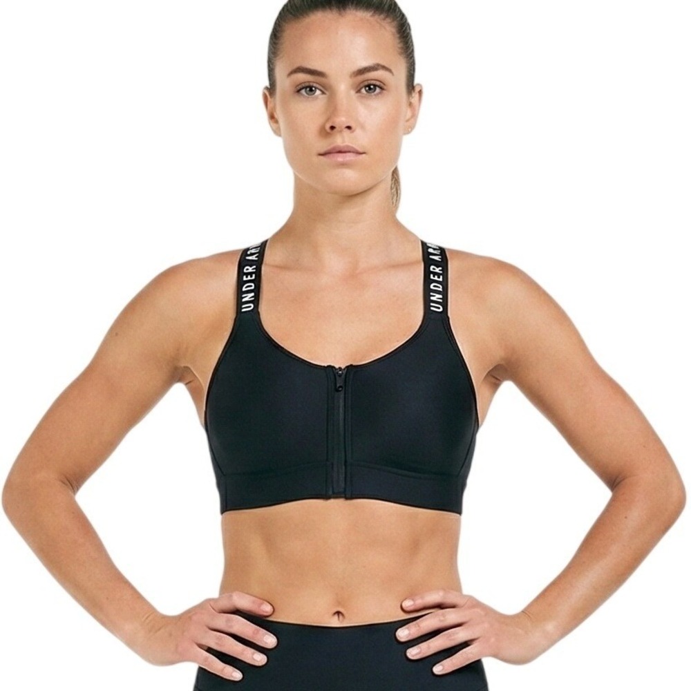 Under Armour Sports Bra Women's XS‎ Front Zip Crossback Medium Support Cycling